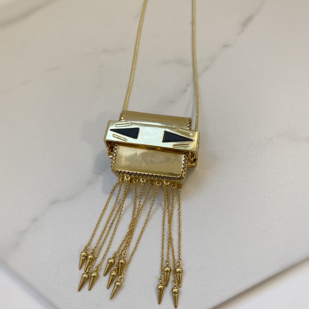 Gold Turquoise Compartment Necklace